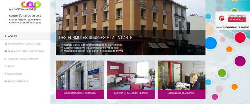Site internet du Centre d'Affaires du Port