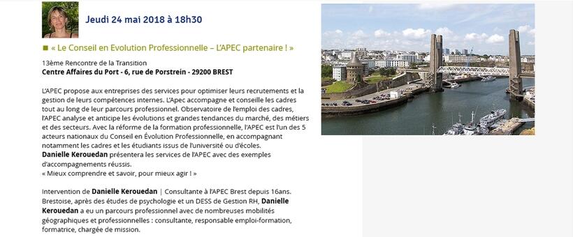 conférence du credir à brest  au centre d'affaires du port sur l'évolution professionnelle